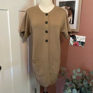 Boden | short sleeve | 1/2 button up | pockets | 100% wool | long | 6 | cardigan
